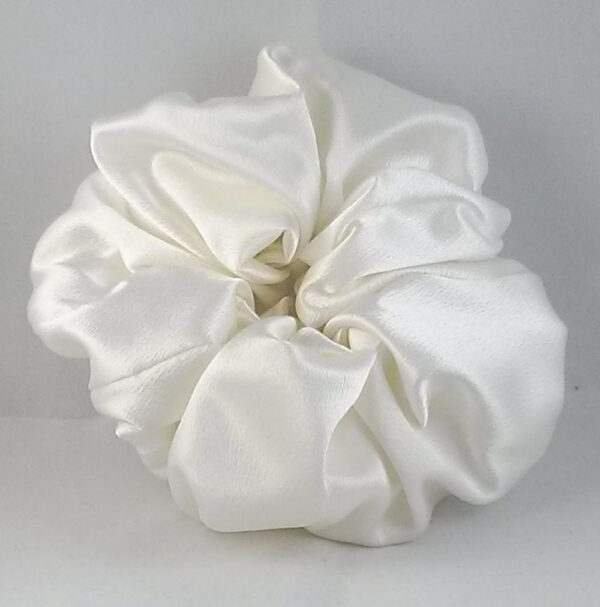 Biscuit white satin Scrunchy-Large