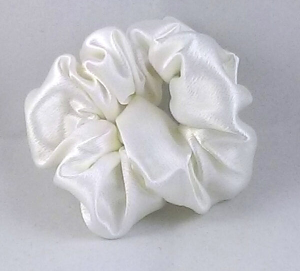 Biscuit white satin Scrunchy-Small